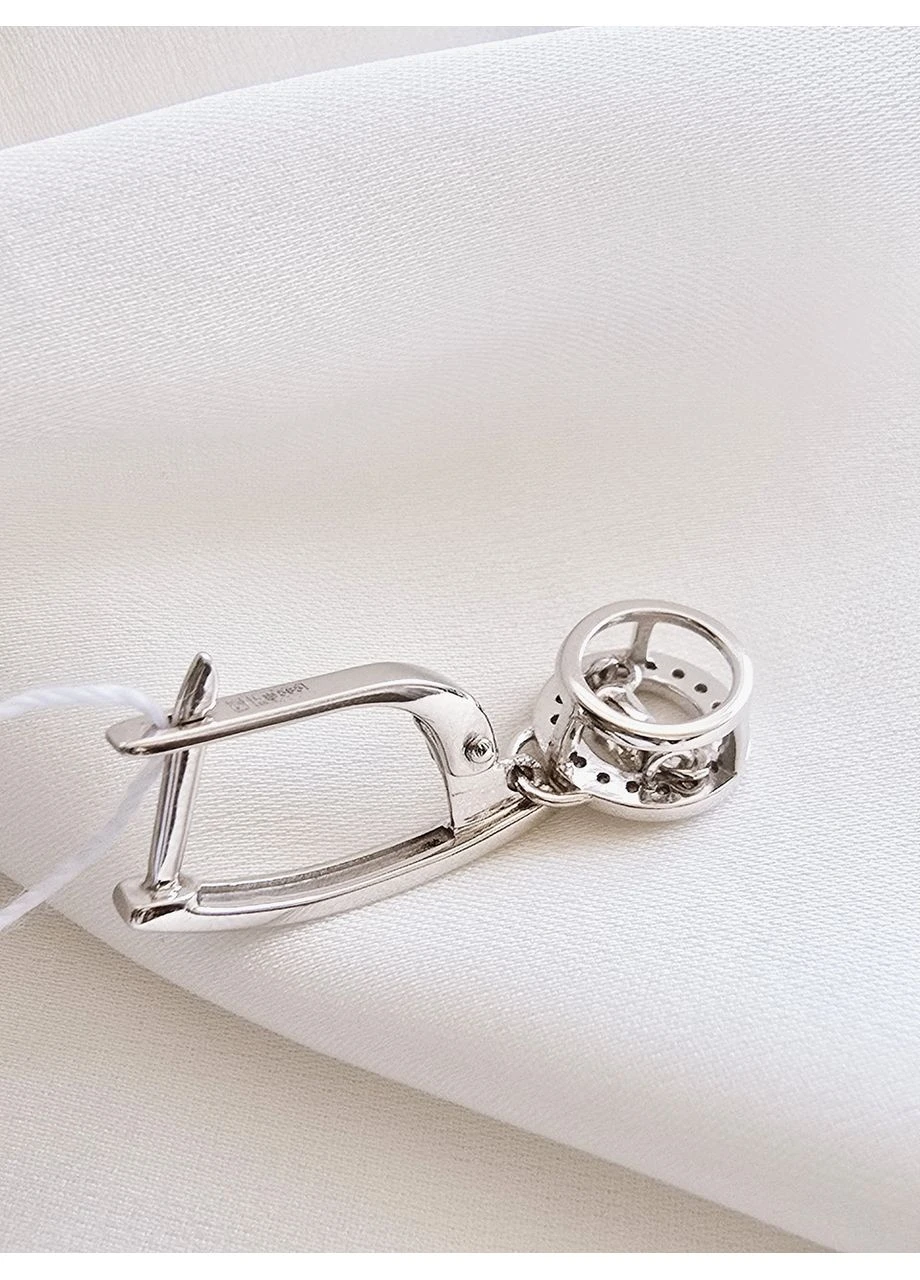 Золотые серьги-подвески с танцующим бриллиантом 2109479202-7с SOVA jewelry house (380308472)