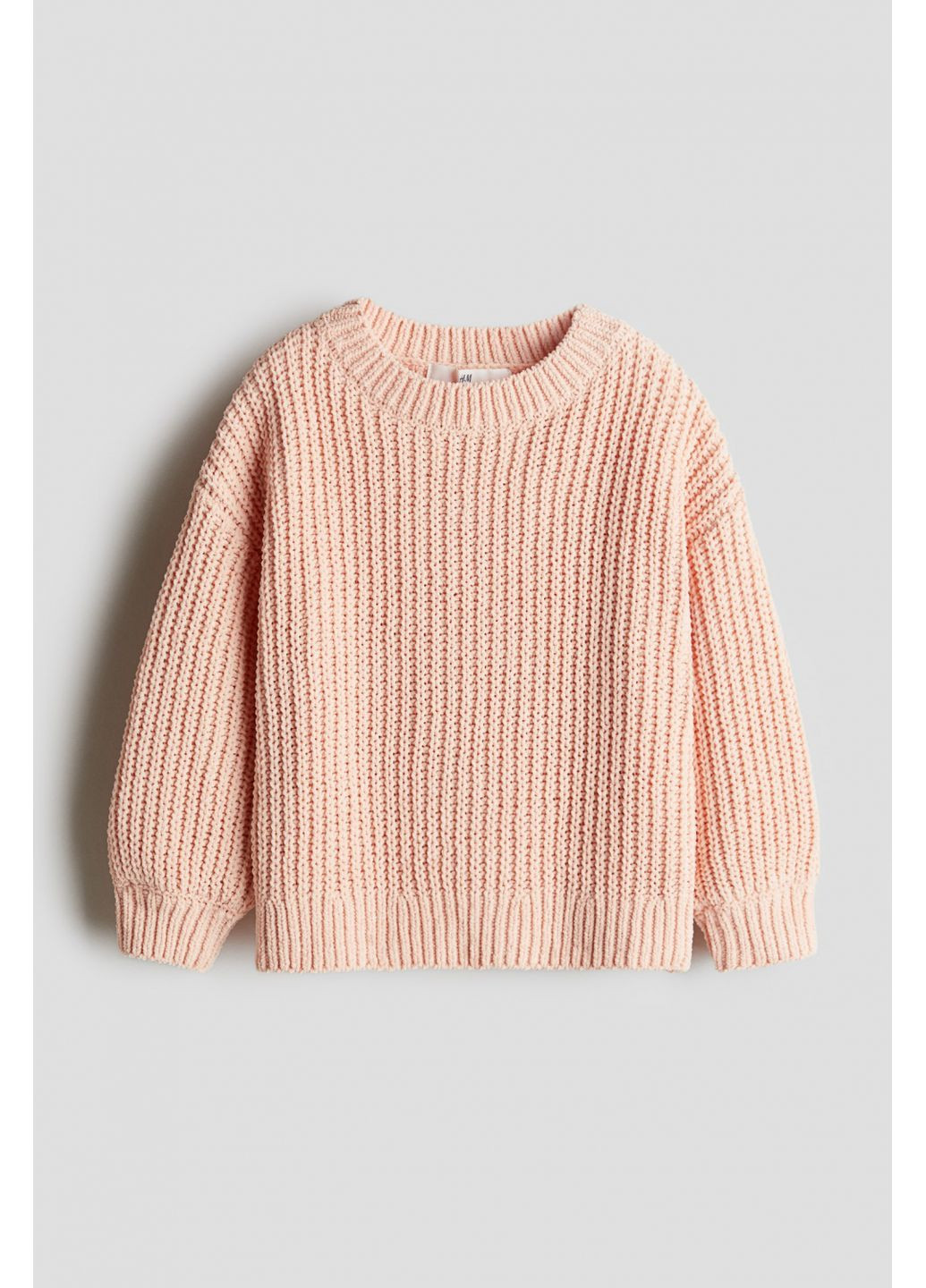 Розовый демисезонный свитер рельефной вязки для девочки regular fit 1262850-001 H&M