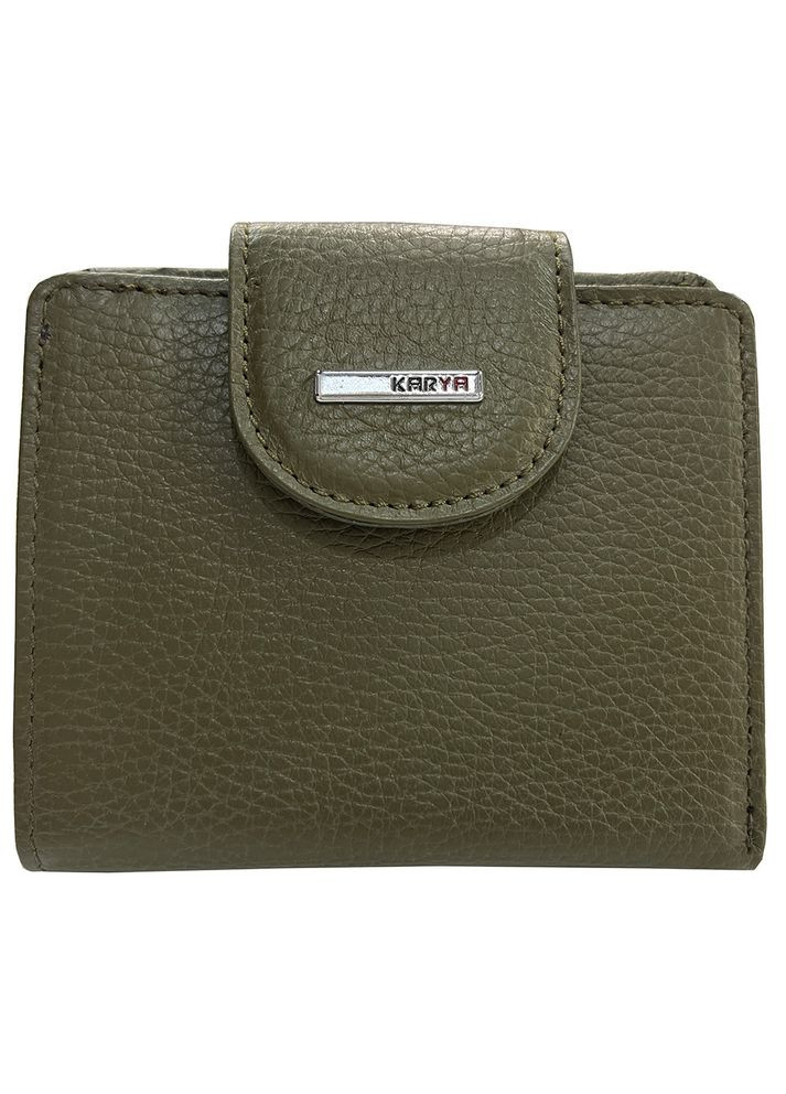 Кошелек женский оливковый кожаный Karya (336377884)