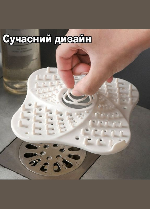 Улавливатель волос сеточка Вихрь для ванной, раковин или душа черного цвета No Brand (324834219)