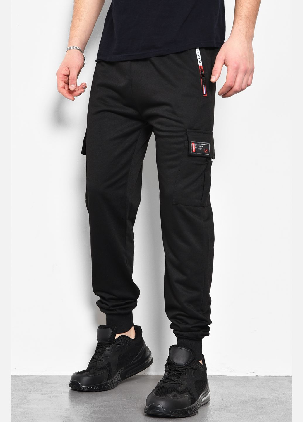 Спортивні штани чоловічі чорного кольору Let's Shop (278761347)