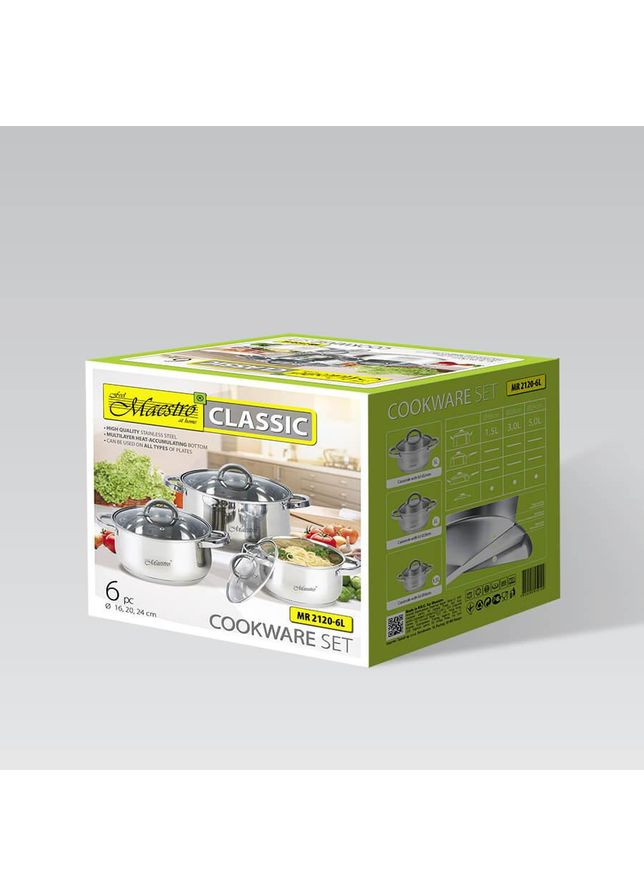 Набор кастрюль MR-2120-6L 6 предметов Maestro (348133290)