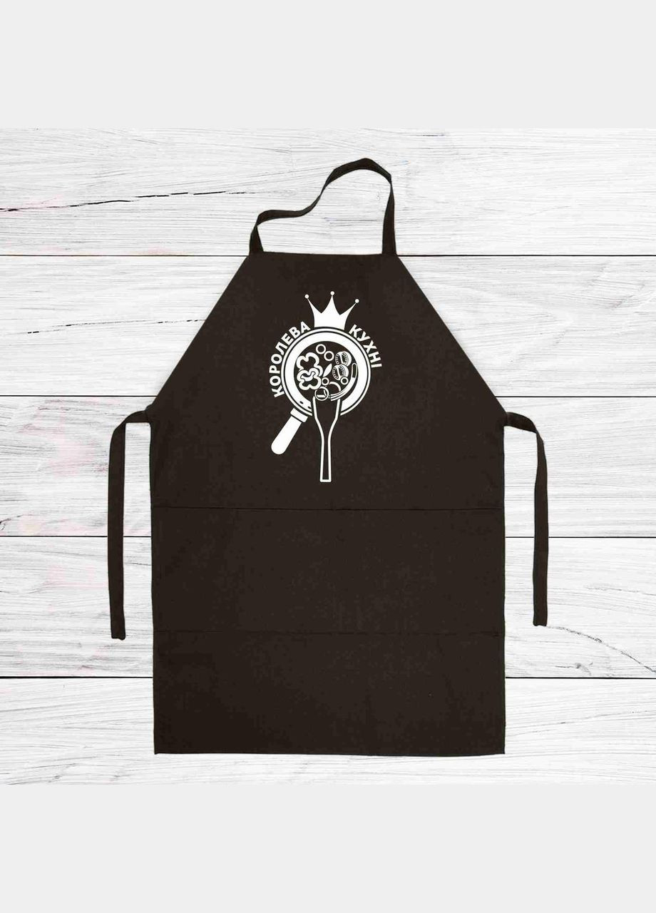 Фартух чорний кухонний з оригінальним принтом "Kitchen Queen. Королева кухні" Кавун (316114013)