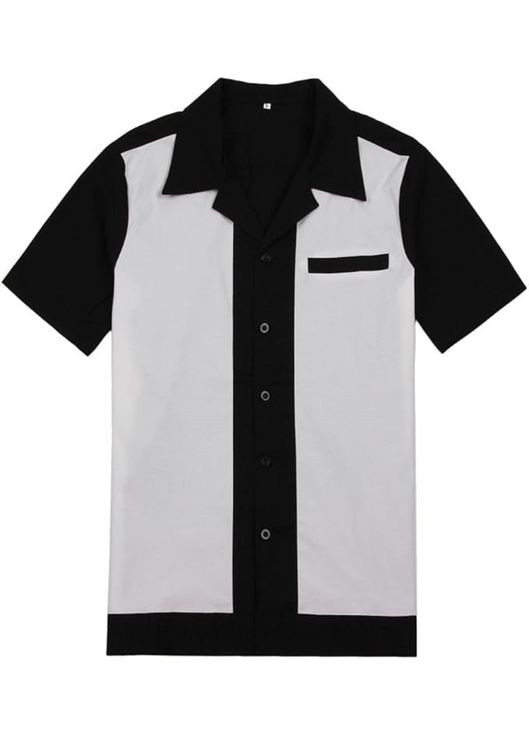 Черно-белая коктейльный, классическая, пляжный, карнавальный, кэжуал, джинсовая, вечерний рубашка однотонная Anchor MSJ