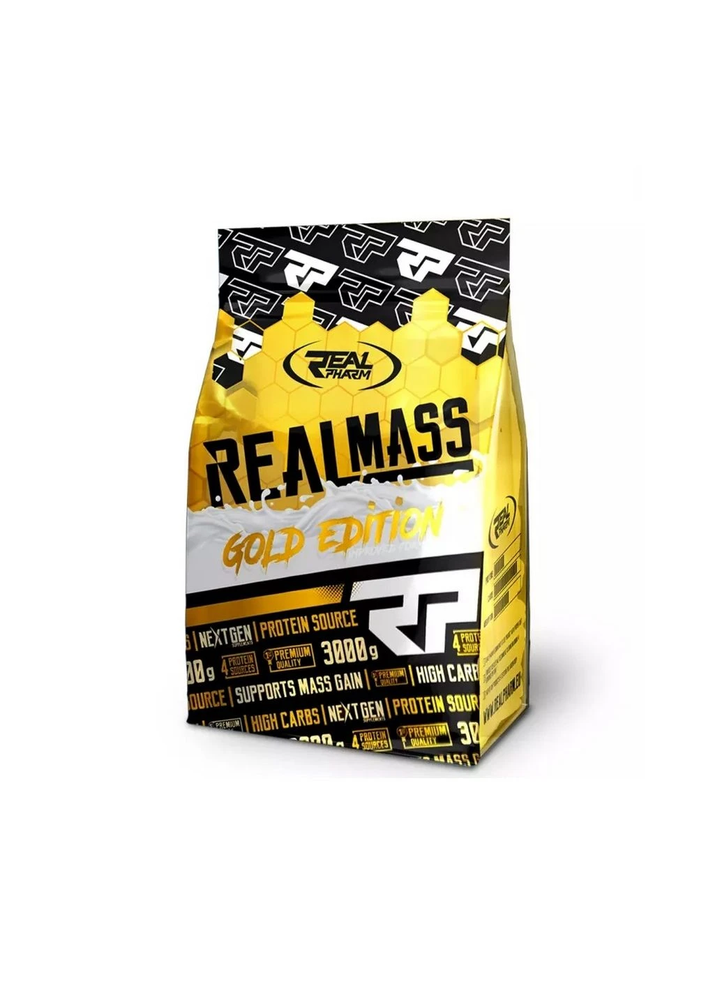 Гейнер Real Mass, 3 кг Ваніль-ягода Real Pharm (294928429)