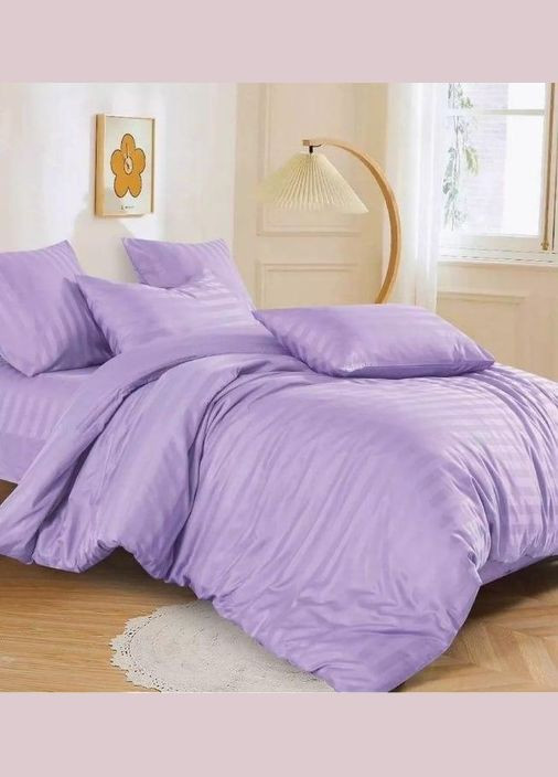 Комплект постельного белья из хлопка Страйп сатин Турция Евро 200 x 230 см (ВП1004В-22) No Brand (306634104)