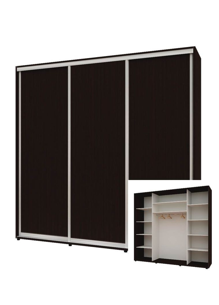 Шафа-купе тридверна 210*60*240 см Венге 3 двері ДСП Максі Комфорт Меблі (360472449)