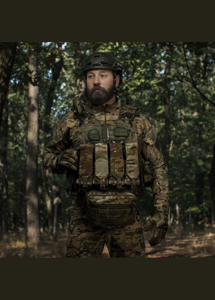 Одинарный закрытый подсумок с клапаном под магазин АК/АR. Мультикам. Ukrarmor (333721734)