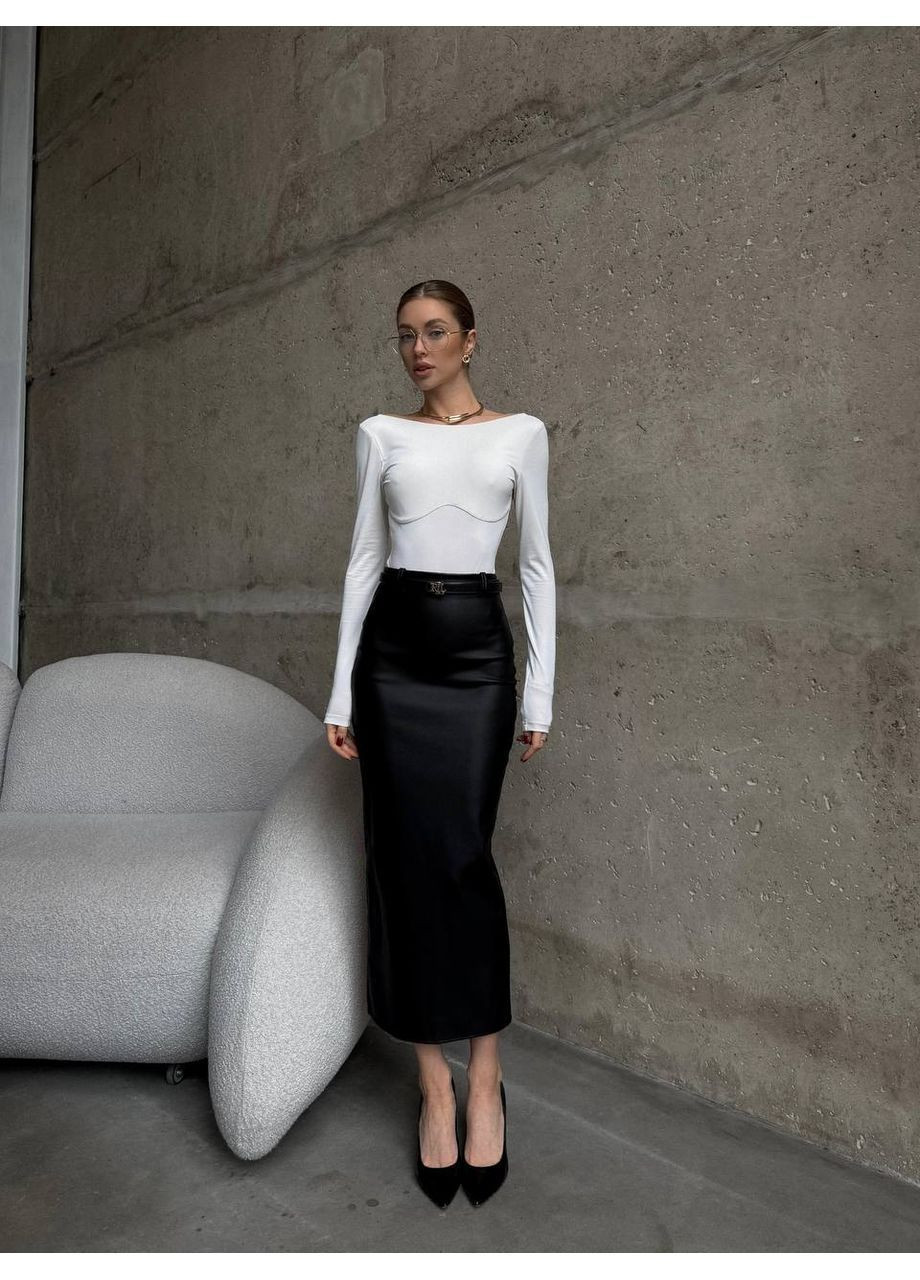 Черная праздничный, вечерний, офисная однотонная юбка Україна