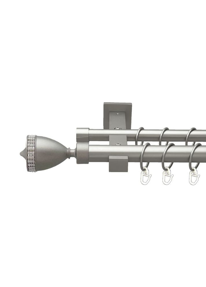 Карниз Этерния металлический двухрядный техно гладкая труба Сатин 25\19 мм 200 см (00-00026374) ORVIT (300846838)