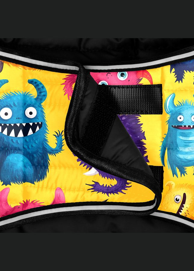 Курточка-накидка для собак Clothes, малюнок "Мохнаті монстри", L, А 41 см, B 58-70 см, З 42-52 см WAUDOG (329745836)
