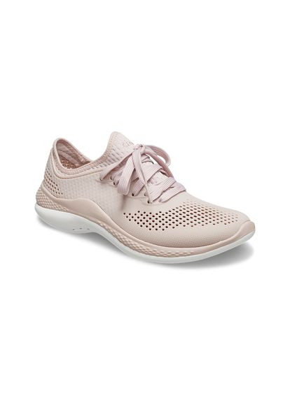 Бежевые демисезонные женские кроссовки literide 360 pacer pink clay whihe m3w5-35-22.5см 206715-w Crocs