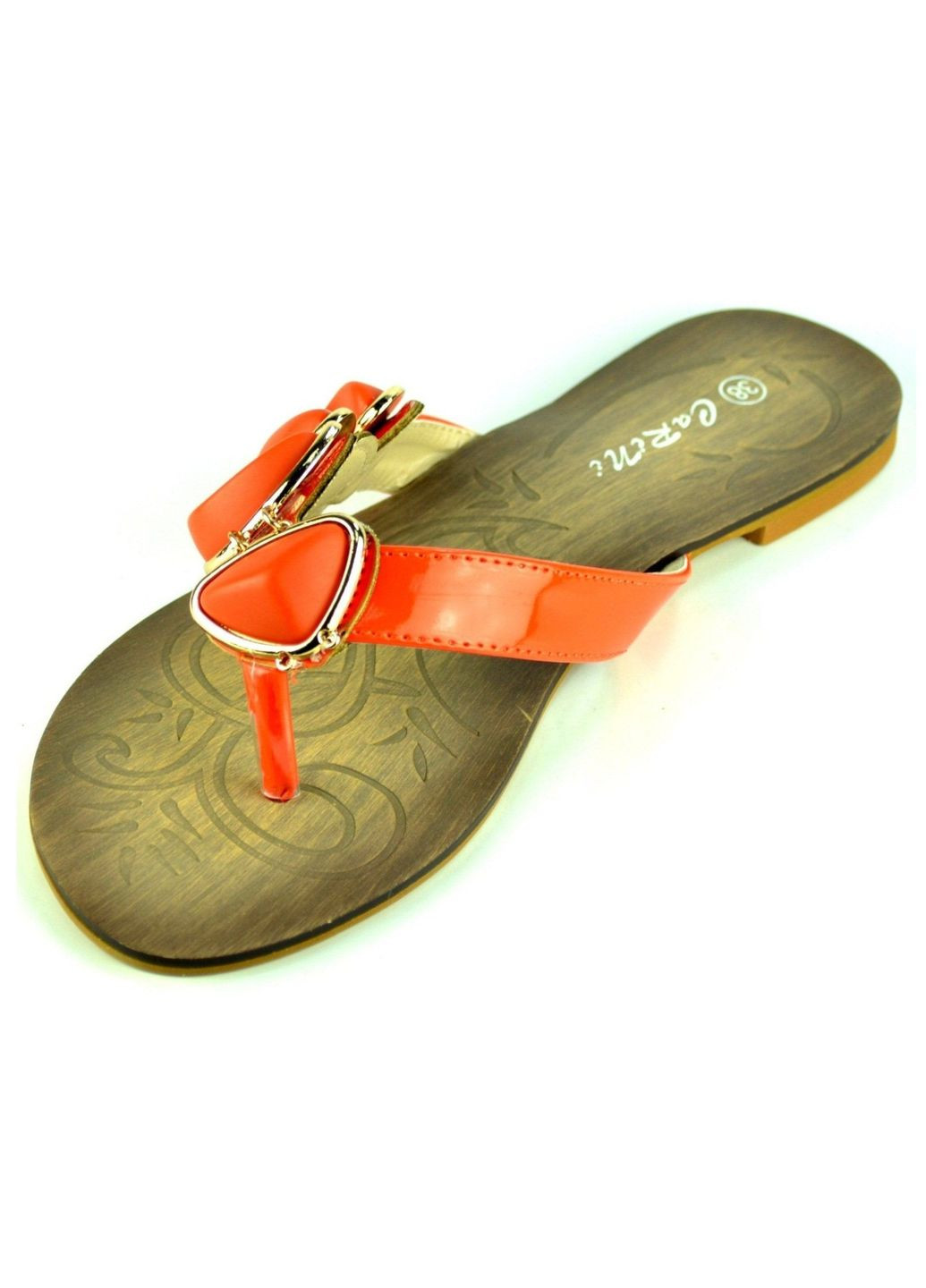 Оранжевые летние шлепанцы Carini
