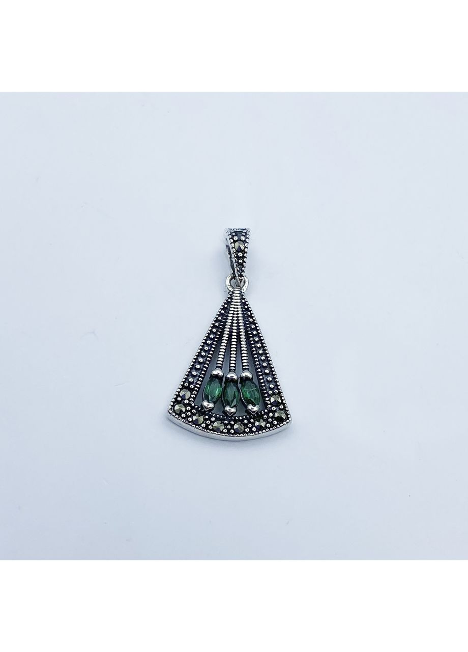 Кулон серебряный с изумрудом и марказитом 2,17 г No Brand (369737165)