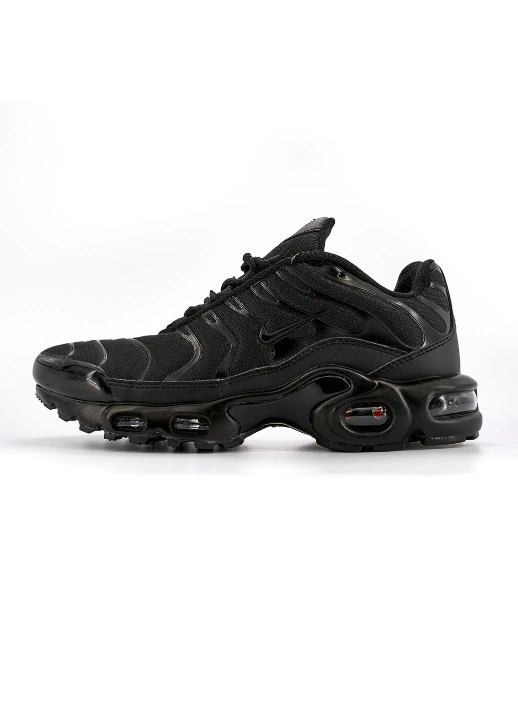 Черные летние кроссовки nike air max tn full black найк аир макс тн плюс No Brand