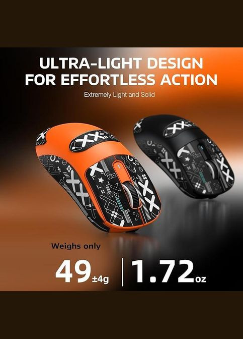 Бездротова мишка X3 Orange | Сенсор PAW3395 | 65 годин акум ATTACK SHARK (345627071)