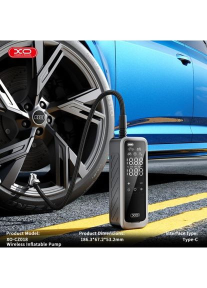 Автокомпрессор CZ018 Intelligent Portable 5000mAh Wireless Inflation Pump 22 Cylinder Block XO (370613131)