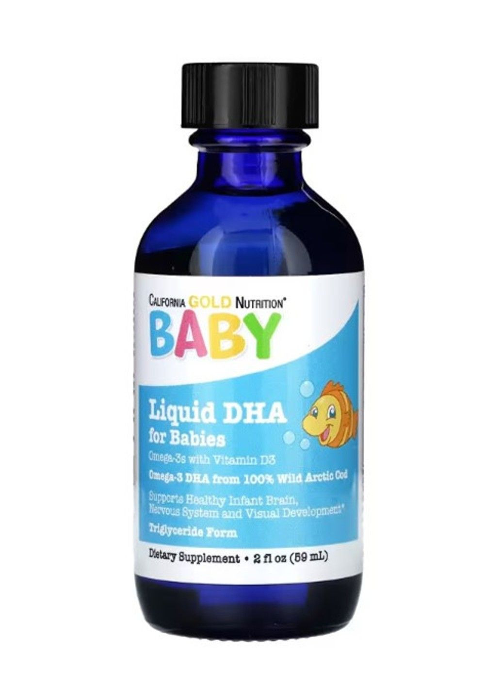 ДГК для детей, омега-3 с витамином D3, 1050 мг, 59 мл California Gold Nutrition (347600036)