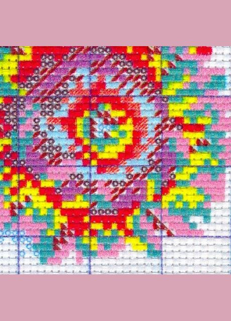 Набір для вишивання за нанесеною на канву схемою "September flower". AIDA 14CT printed 18*15 см Joy Sunday (313613688)