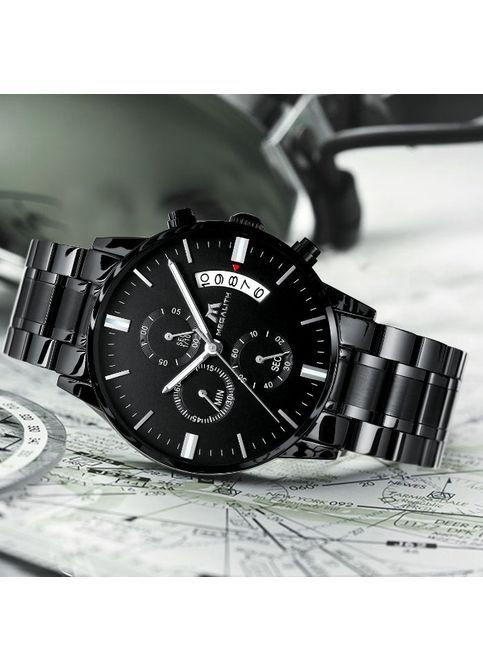 Наручний годинник чоловічий Super Чорний (1968) MegaLith (364274207)