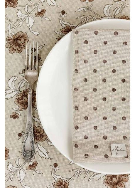 Салфетка Горох 35х45 см Бежево-коричневый (7528) Прованс (366971174)