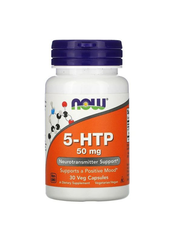 5НТР (5-гідрокситриптофан) 50 мг 30 рослинних капсул Now Foods (264648125)