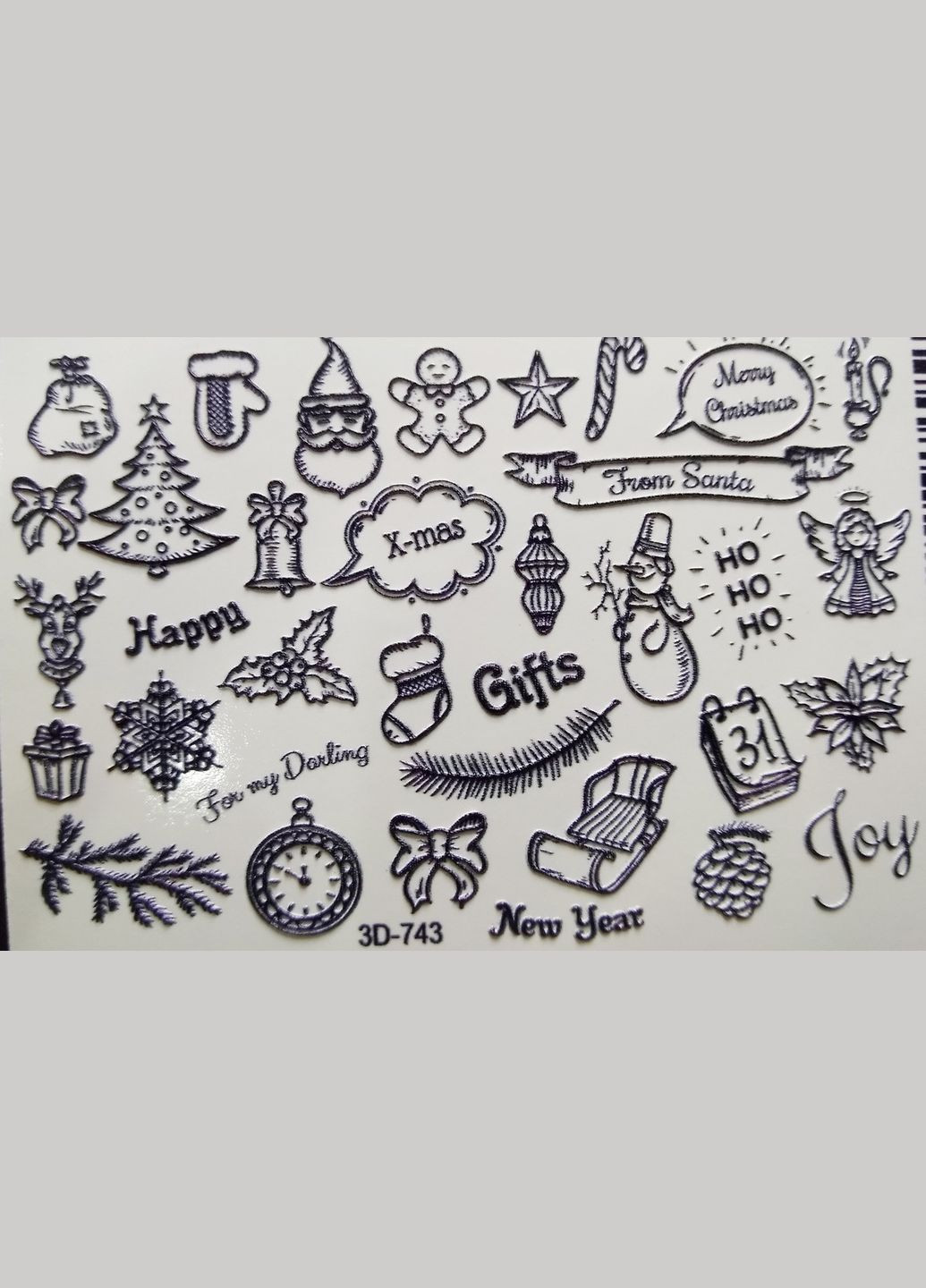 Слайдер 3D для дизайну на нігтях 743 Winter Fashion Nails (299483714)