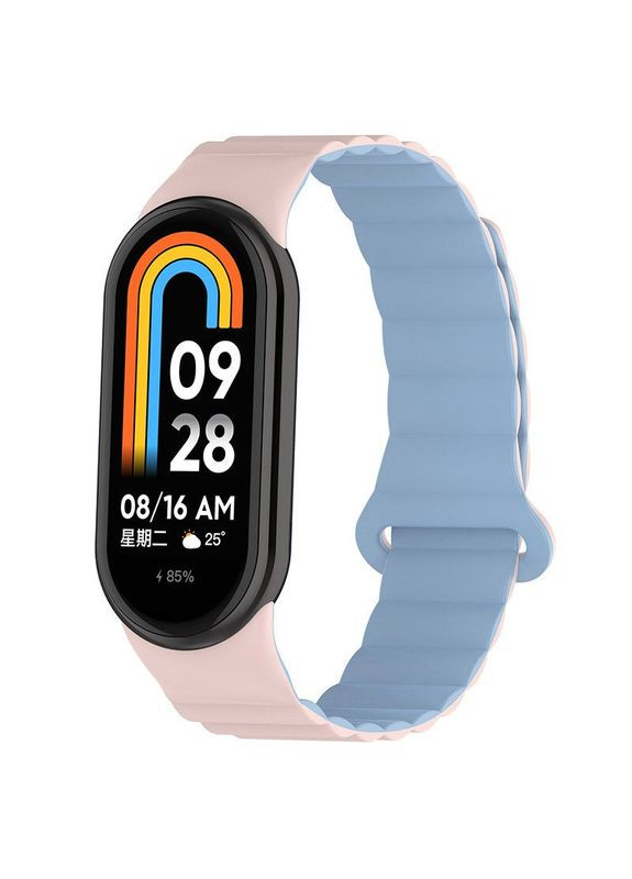 Ремінець Dual color Magnetic для Xiaomi Mi Band 9/8/10 Світло рожевий Epik (372163607)
