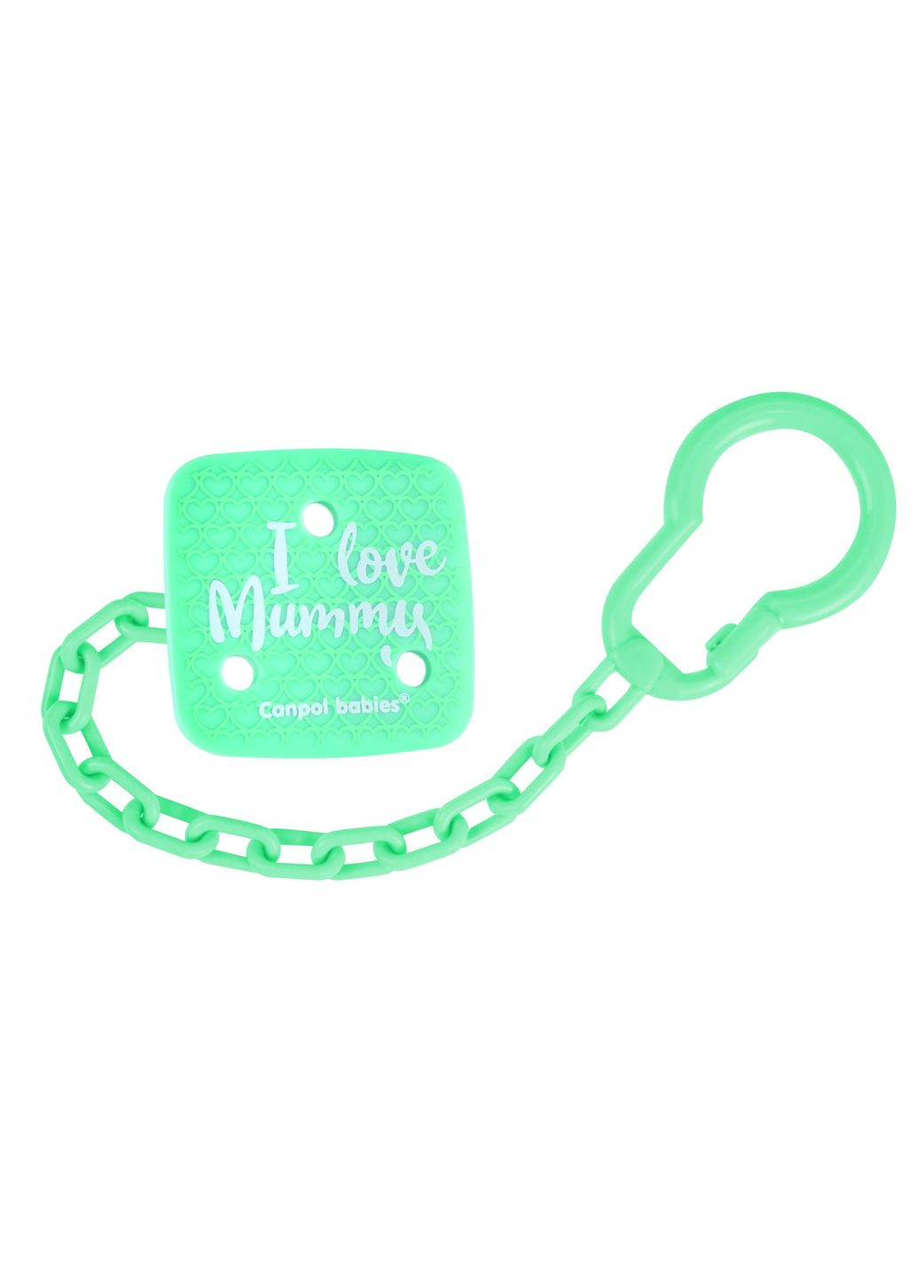 Ланцюжок до пустушки "I Love Mummy" Зелений Canpol Babies (314950864)