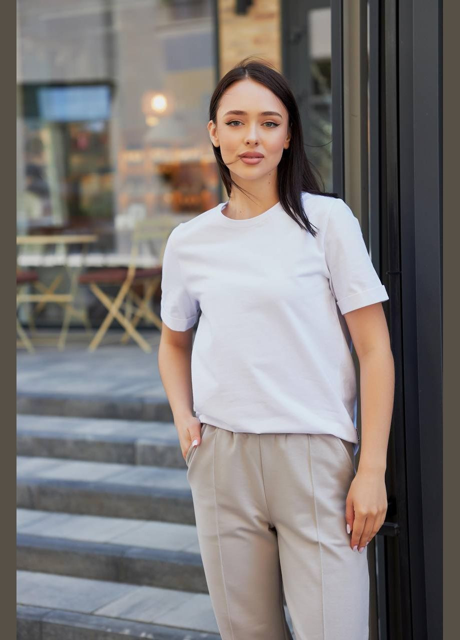 Біла літня футболка жіноча з коротким рукавом No Brand