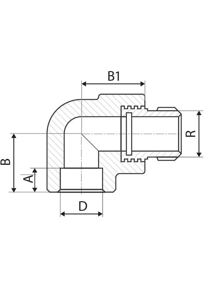 Кутник 90° PP-r із зовнішньою різьбою 25 мм х 1/2" ITAL (316095138)