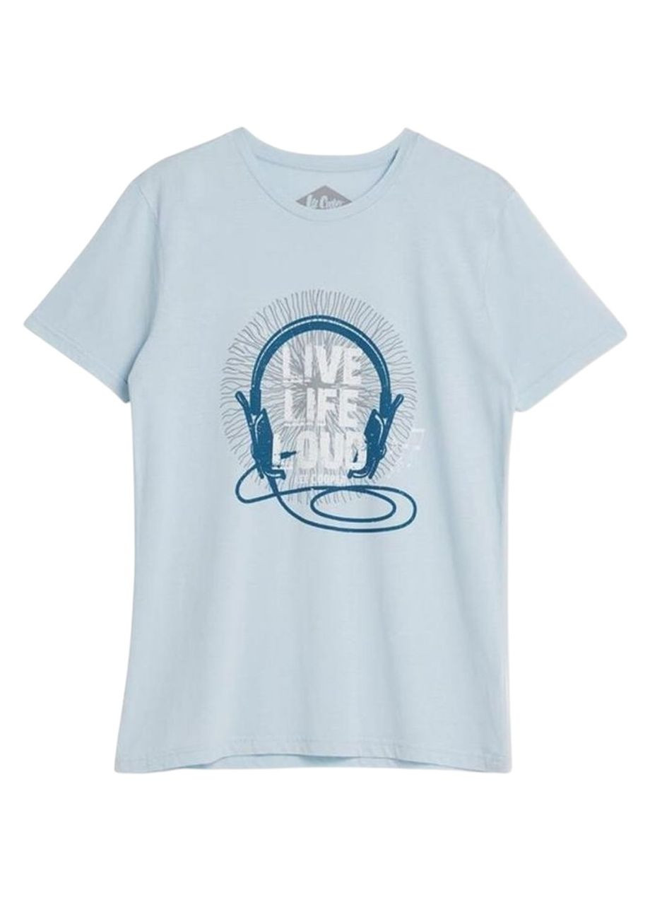 Голубая футболка мужская Lee Cooper