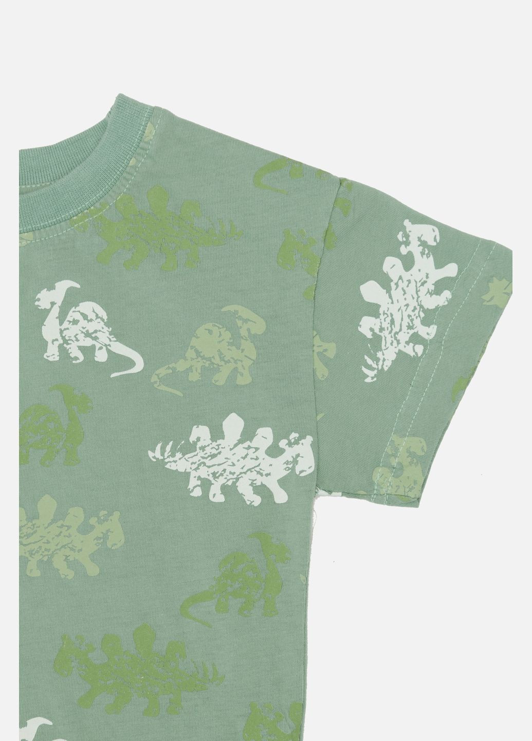 Оливкова літня футболка з коротким рукавом для хлопчика колір оливковий цб-00246543 First Kids