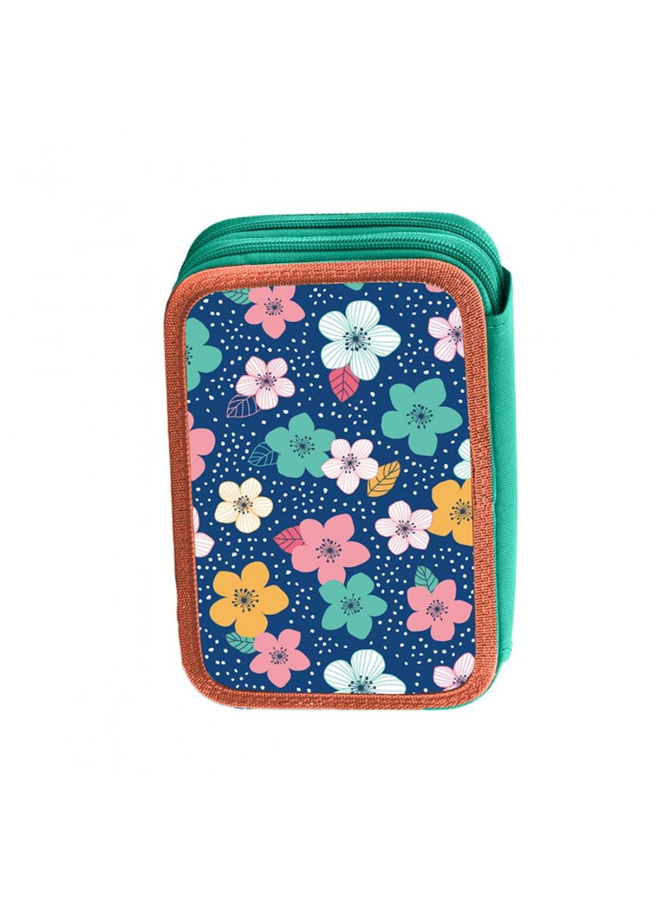 Пенал тв. " " /532843/ 2 відд. HP-01 "Flowers melody", синій/кораловий (1/48) Smart (367752233)