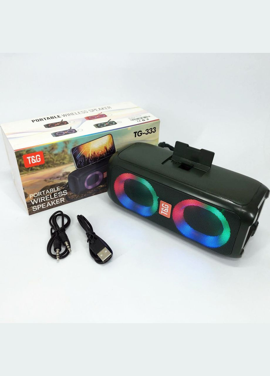 Портативная колонка TG333 2x5W с подсветкой RGB, аккумуляторная колонка для музыки. Цвет: зеленый No Brand (365751955)