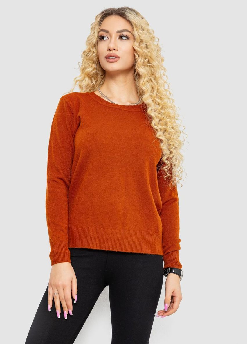 Кофта жіноча однотонна повсякденна, колір коричневий, 244R2033 Ager (317273998)