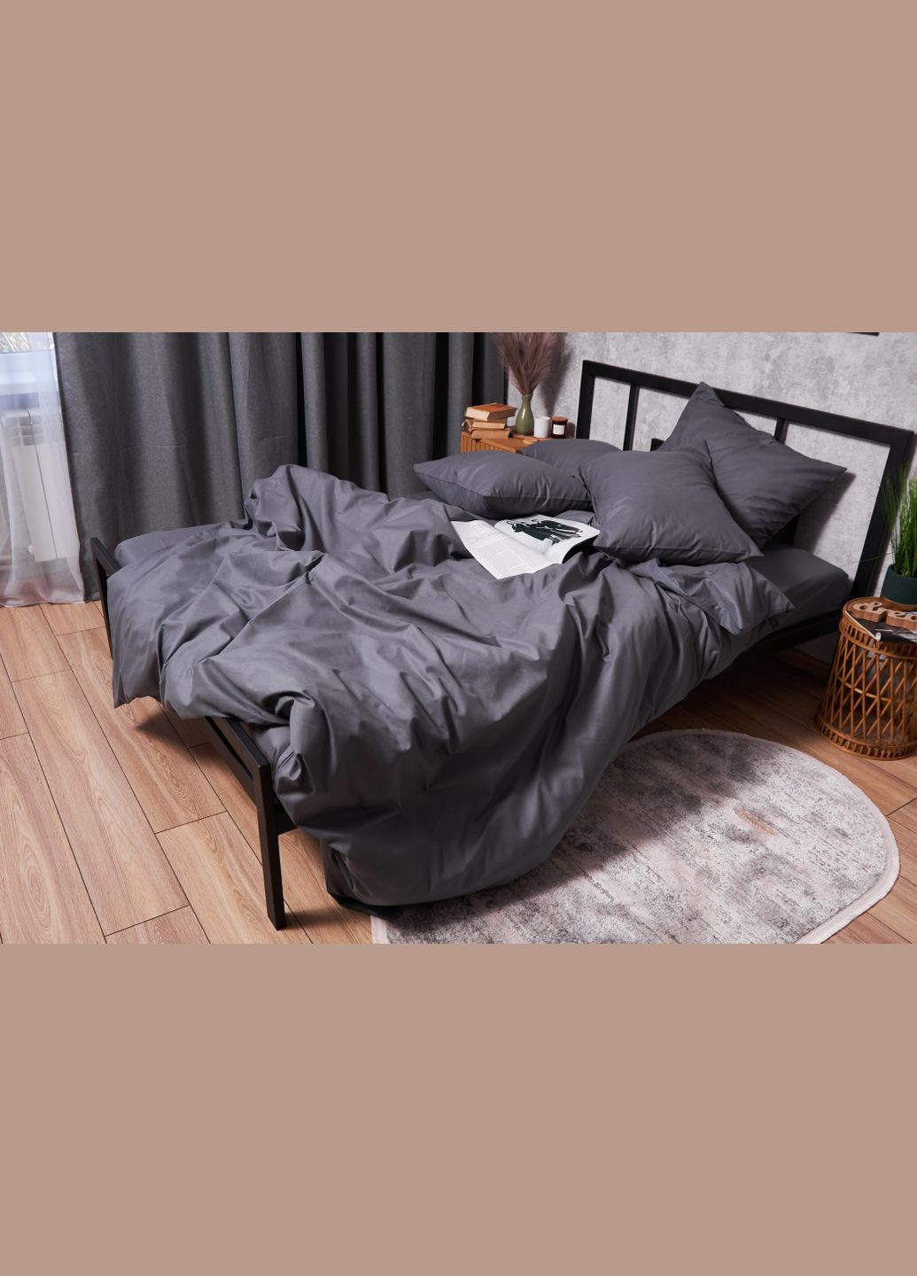 Комплект постельного белья Бязь Gold Люкс King Size 220x240 наволочки 2х50х70 (MS-820003186) Moon&Star Dark Blue (288044127)