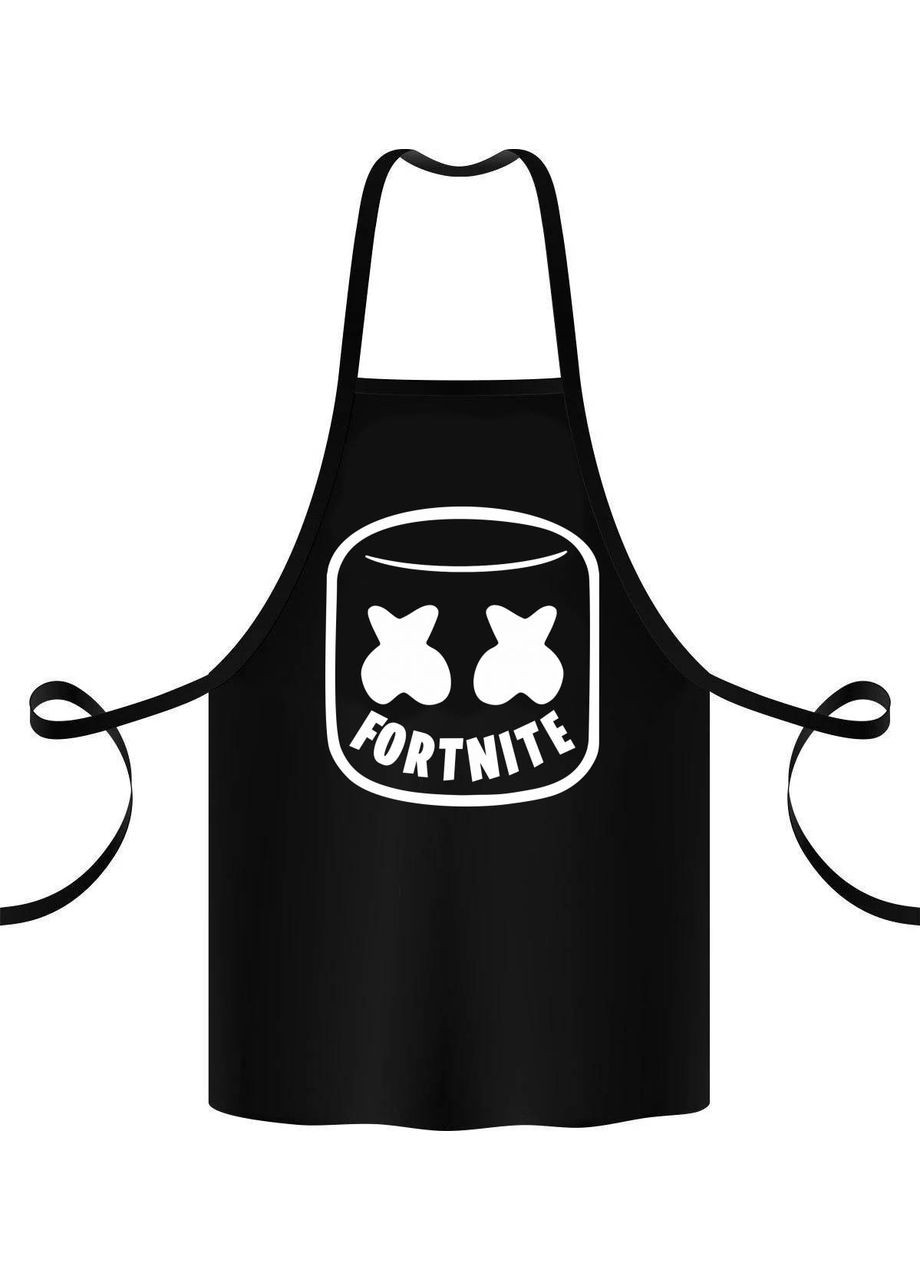 Фартук черный кухонный с оригинальным принтом "Fortnite" Кавун (316112096)