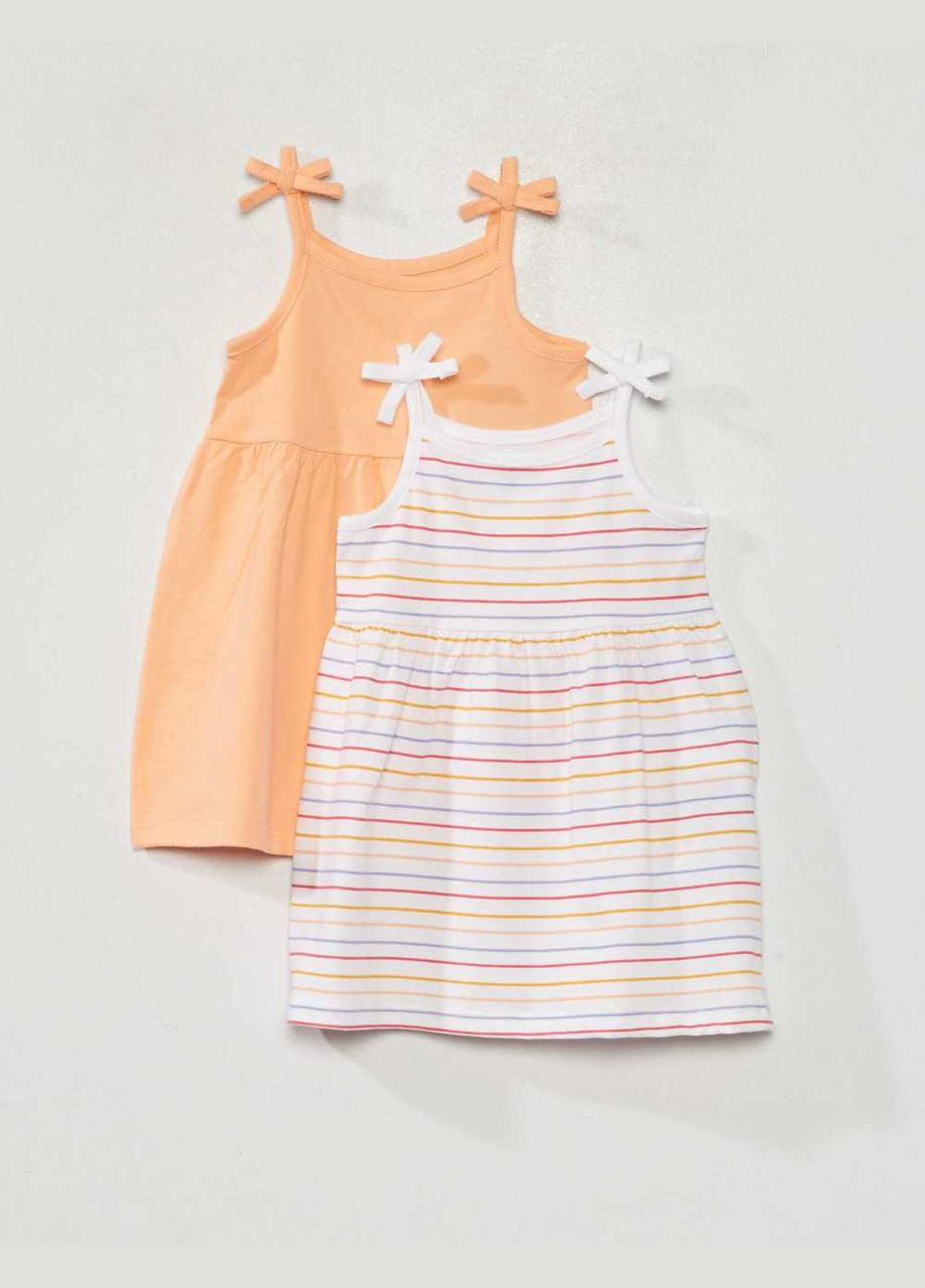 Персикова сукня літо,персиковий-молочний в смужку, Kiabi (292302835)