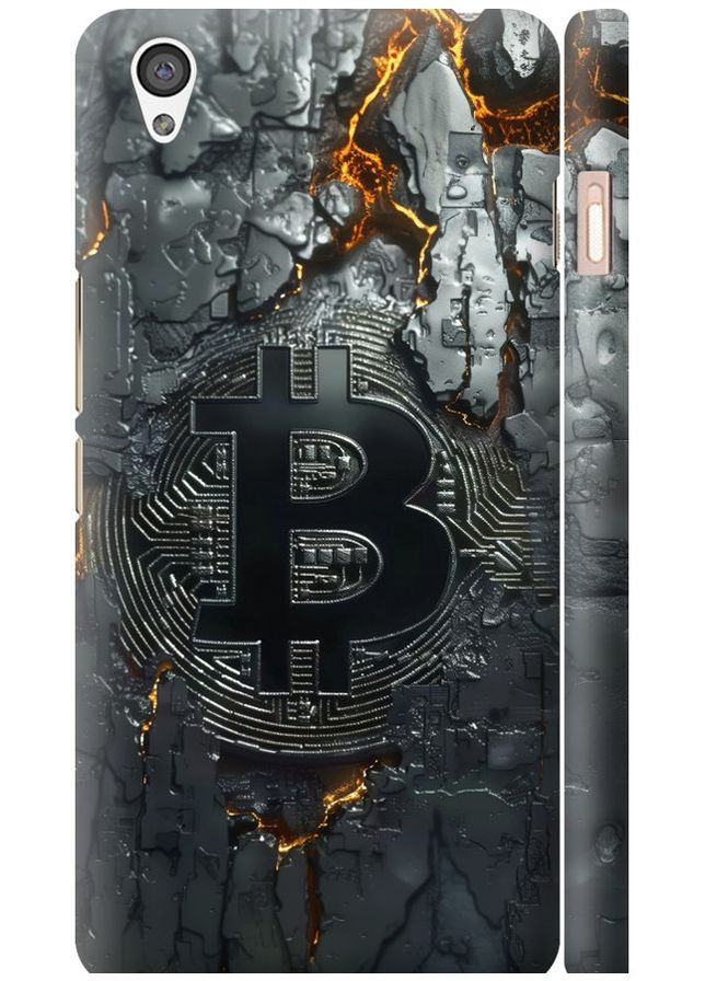 3D пластиковий матовий чохол 'Розпечений біткойн' для Endorphone OnePlus X (366340444)