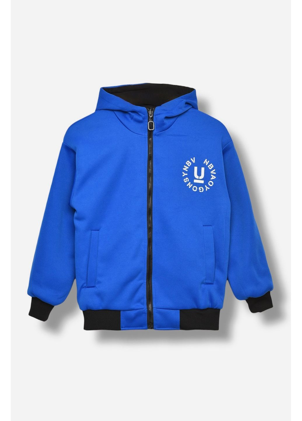 Чорна демісезонна куртка дитяча для хлопчика двостороння чорно-синього кольору Let's Shop