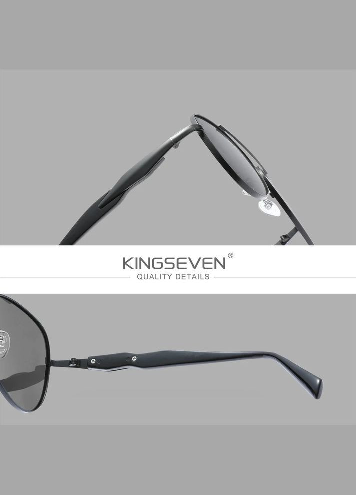 Мужские поляризационные градиентные солнцезащитные очки 2412 Gold Brown KINGSEVEN (337127864)