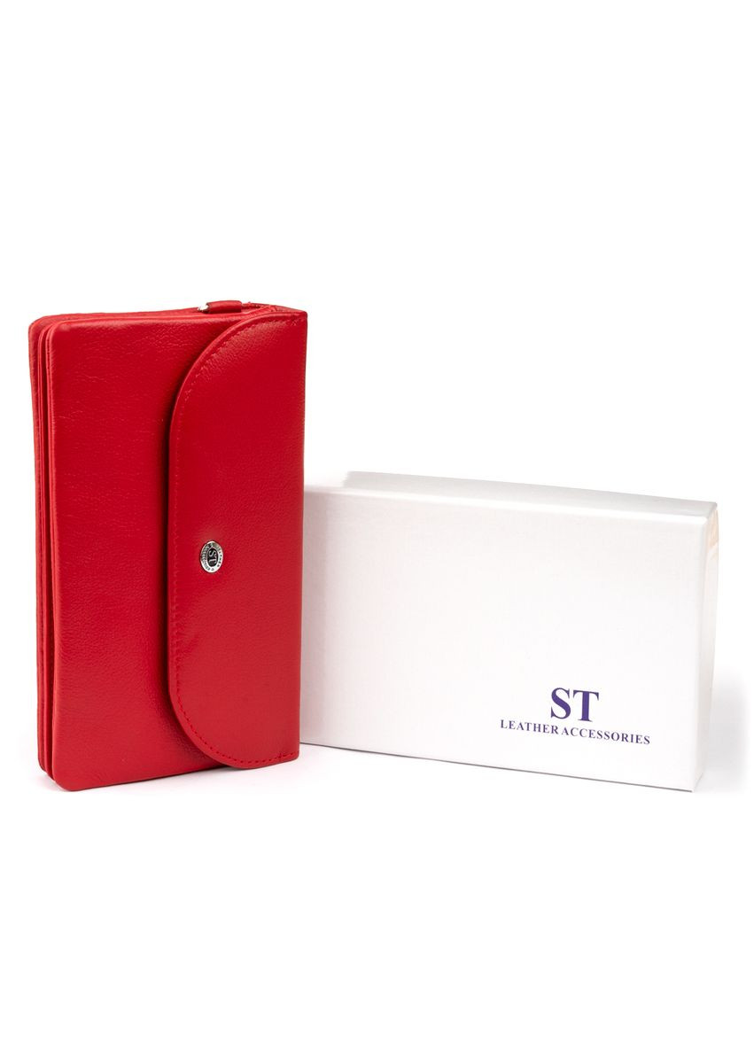 Клатч зі шкіри жіночий червоний 19х9,5х2,5 см 19321 st leather (329195125)