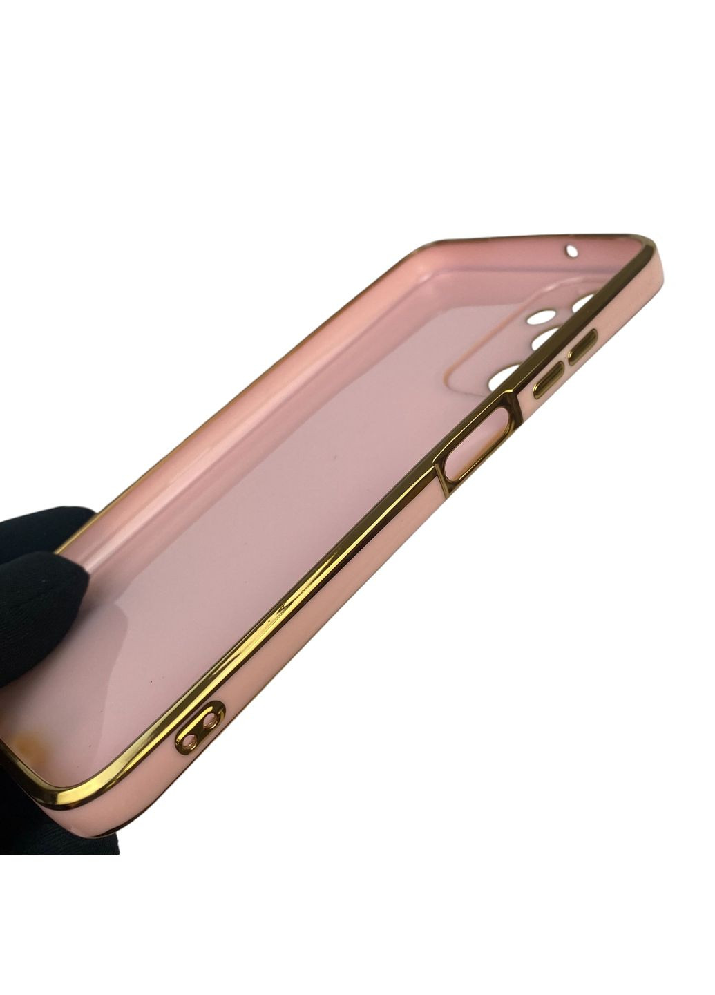 Чохол для Galaxy A05S (SM-A057) глянцевий із захистом камери із золотою окантовкою на самсунг а05с пудровий gs1 Samsung (366231985)