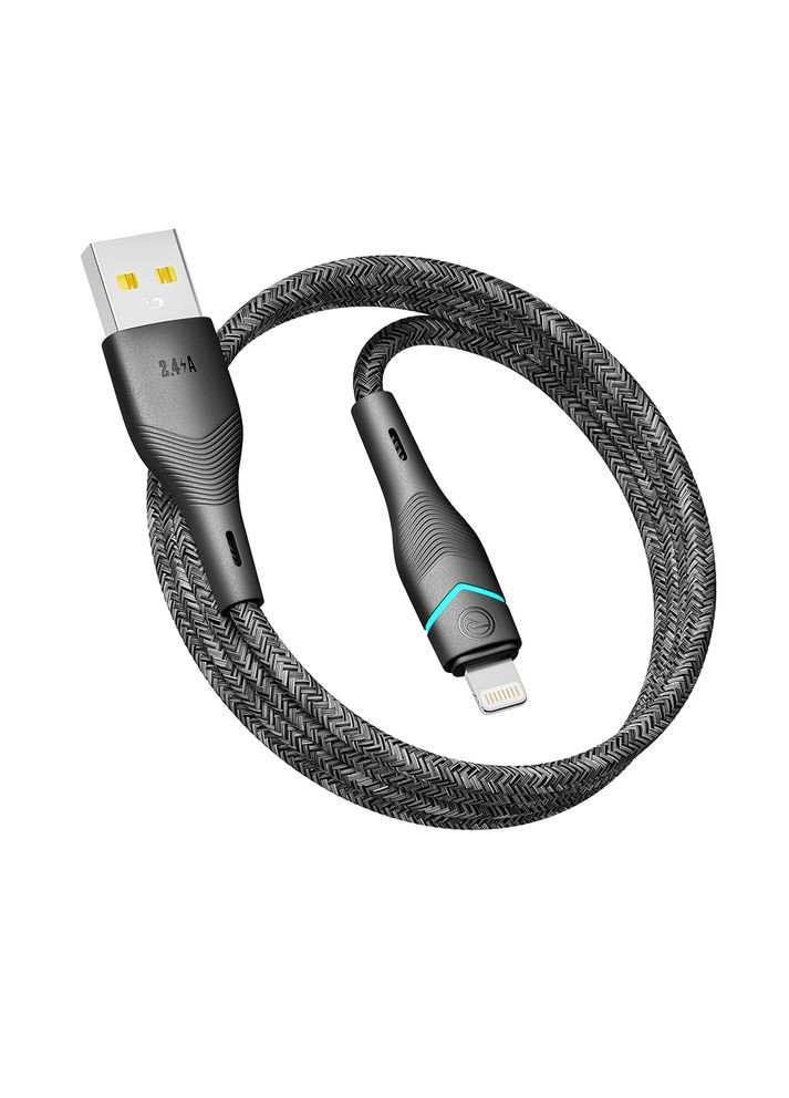 Кабель USB RC-RL15 RGB Light Lightning 12W 1.2m Чорний No Brand (317631505)