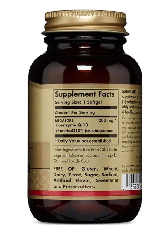 Коензим Q10 (CoQ10) 200 мг 60 гелевих капсул Solgar (361115818)