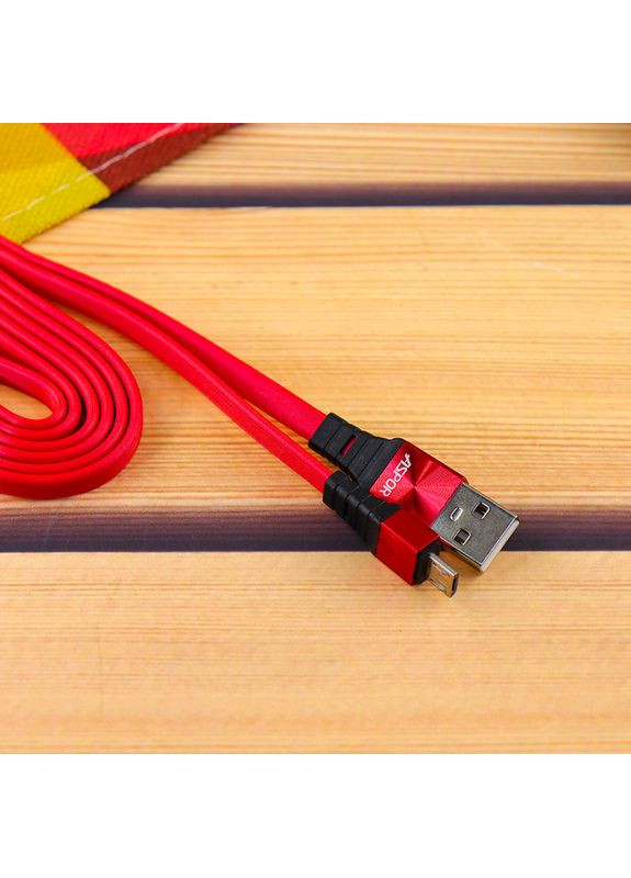Кабель A158 Silicone USB – Micro 2.4A/1.2м- красный Aspor (367602707)