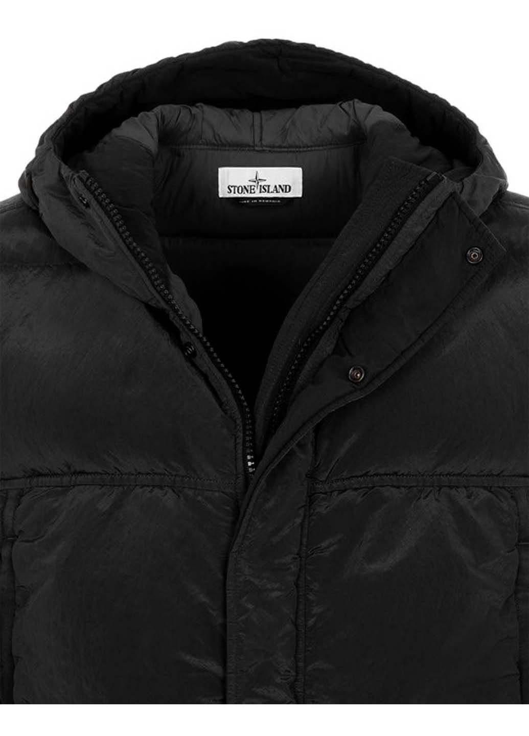 Черная демисезонная куртка 21fw 44508 nylon metal down jacket Stone Island