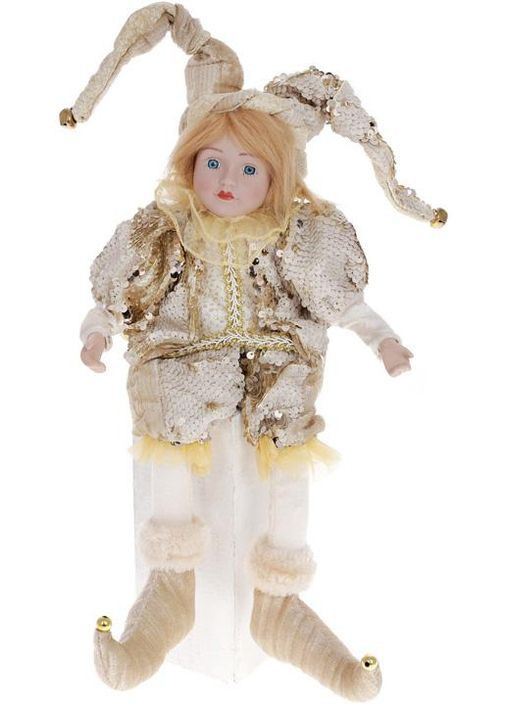 Музична фігура Арлекін шампань 43см з функцією руху для декору інтер'єру лялька фігурка Bona (368980596)