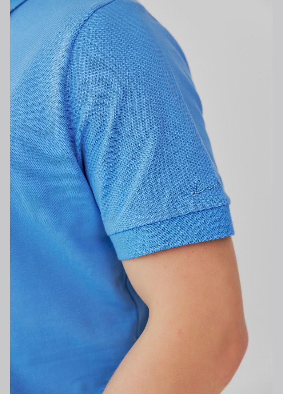 Блакитна чоловіча футболка поло від Dias